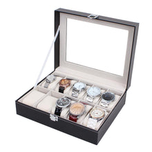 Leather 10 Slots Wrist Watch Box Storage