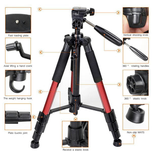 Portable Travel Aluminum Camera Tripod & Pan Head for SLR DSLR
