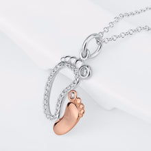 Mommy & Baby (925 Sterling Silver) Foot Pendant & Necklace