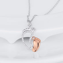 Mommy & Baby (925 Sterling Silver) Foot Pendant & Necklace