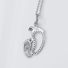 Mommy & Baby (925 Sterling Silver) Foot Pendant & Necklace