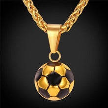 Football Soccer Pendant With Chain Stainless Steel