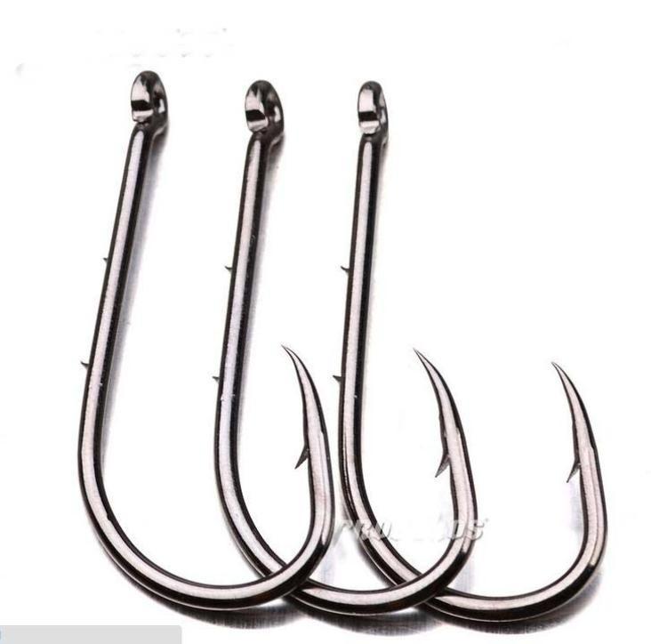 Lot 100pcs Bait Holder Hook Jig Big Fishing Hooks Black HIgh Carbon Steel Fishook