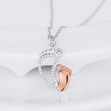 Mommy & Baby (925 Sterling Silver) Foot Pendant & Necklace