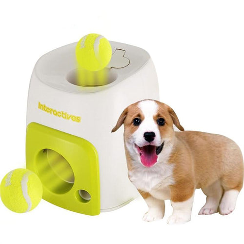 Pet Dog Puppy Interactive Fetch Ball Trainning Baseball Reward Machine Tennis Pet Funny Toys for Small Animals (Ball Included)