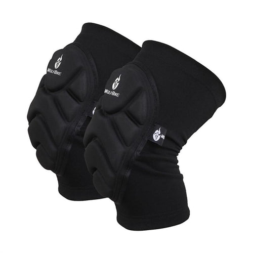 A Pair of WOLFBIKE Unisex Men Women Cycling Skiing Goalkeeper Soccer Football Volleyball Extreme Sports Protective Knee Pads Kneepads Knee Protector (Black)