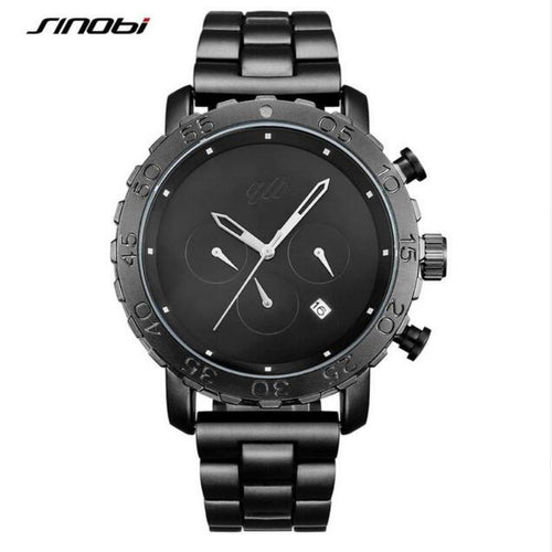 SINOBI luxury chronograph sports men's steel watch