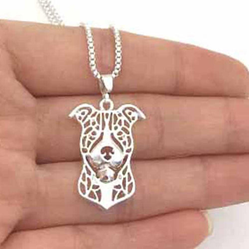 Puppy Dog Pitbull Pendant Necklace